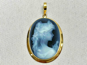 K18 pendant top 4.0g H2.9×W2.1cm cameo width face 