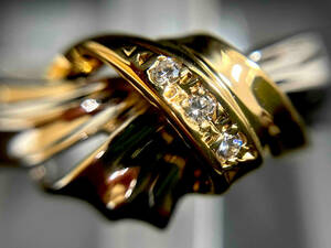 Pt900 K18 combination approximately 12.5 number diamond 0.02ct approximately 4.0g ring 