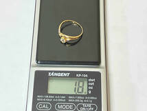 K18 ゴールド 約12号 総重量1.8g 透明石 リング 指輪_画像7