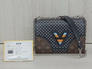 LOUIS VUITTON モノグラム FL1136 ツイストMM スタッズ ルイヴィトン ブラック ブラウン レザー モノグラム ショルダーバッグ