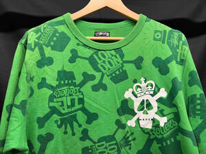 STUSSY Stussy общий рисунок Skull world Tour тренировочный размер :M зеленый 