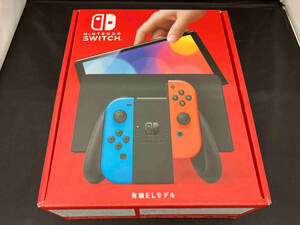 現状品 初期化済 ニンテンドースイッチ Nintendo Switch(有機ELモデル) Joy-Con(L)ネオンブルー/(R)ネオンレッド(HEGSKABAA)