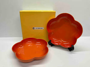 LE CREUSET ル・クルーゼ Medium Flower Dish ミディアム フラワー ディッシュ 2枚 セット 箱あり