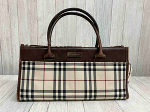 BURBERRY バーバリー ハンドバッグ ノバチェック ブラウン ベージュ