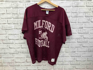 RUSSELL ATHLETIC ラッセルアスレチック ゲームシャツ 半袖 1980s MILFORD FOOTBALL サイズ表記XL ボルドー