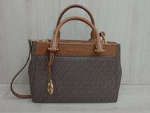 MICHAEL KORS 2way ダークブラウン ブラウン JetSet バッグ マイケルコース ハンドバッグ ショルダーバッグ キャンバス レザー レディース_画像1