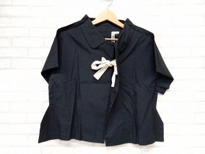 COMME des GARCONS GJ-B025 コムデギャルソン シャツジャケット 半袖シャツ カーディガン 羽織 ブラック レディース S