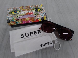 SUPER SUNGLASS × KEIICHI TANAAMI CICCIO 55□18-145 スーパー サングラス 田名網敬一 アイウェア メンズ ブラック イタリア製 ケース付