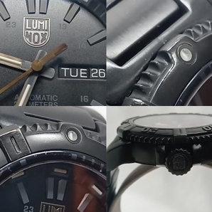 【ジャンク】 稼働品 LUMINOX ルミノックス モダンマリナーオートマティック6500シリーズ デイデイト 26石 裏スケ 自動巻き 腕時計の画像4