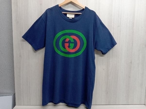 GUCCI 565806 半袖カットソー サイズM ネイビー Tシャツ ロゴ 店舗受取可