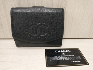 CHANEL／キャビアスキン 9174※※※／二つ折り財布 財布 店舗受取可