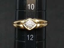 K18 YG Pt900 ダイヤモンド デザイン リング 指輪 イエローゴールド プラチナ 3.2g #11 店舗受取可_画像7
