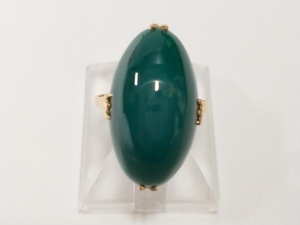 K18ゴールド サイズ約12.5号 総重量約5.0g 緑石 リング 指輪