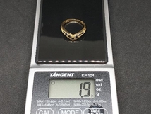 K18 ブルーカラーストーン V字リング 1.9g 6号 青石0.25ct 18K YG 18金 指輪 店舗受取可_画像9