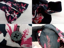 ARMANI EXCHANGE 長袖シャツ サイズS 黒×赤 花柄 ハイビスカス アルマーニエクスチェンジ_画像6