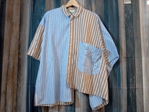 JieDa ジエダ STRIPE ASYMMETRY SHIRT 半袖シャツ 変形シャツ jie-19HS-SH03-A ストライプ柄 1 店舗受取可