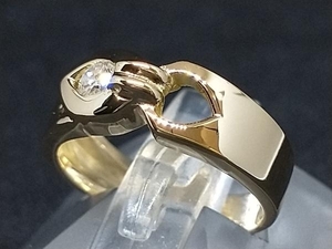 K18 18金 YG ダイヤモンド リング 指輪 イエローゴールド 0.08ct 3.2g #3 店舗受取可