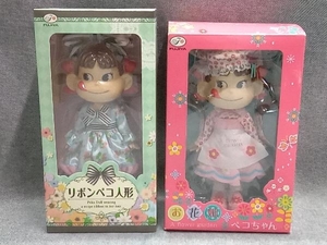 [1 point 1 jpy start ] Fujiya .. Chan doll ribbon peko doll /. flower field .. Chan set sale (.16-16-14)