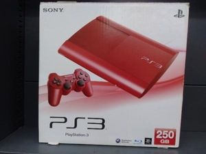 ジャンク 通電、ソフト読み込み確認済み PlayStation3:ガーネット・レッド(250GB)(CECH4000BGA)