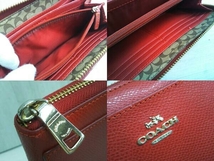 COACH コーチ G1577-F52648 ラウンドファスナー長財布 赤レッド系 レディース ブランド財布_画像5