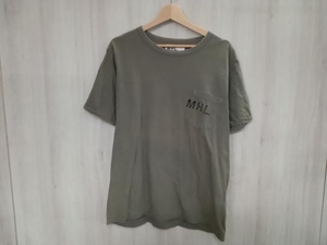 Tシャツ/ロンT MHL. 半袖Tシャツ　エムエイチエル　サイズXL　カーキ 店舗受取可