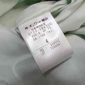 美品 TOCCA トッカ OPTOSW1190 SHAKE RIBBONS 高島屋限定 ノースリーブワンピース ドレス サイズ4 ライトグリーン系 新品タグ付きの画像7