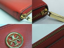 TORY BURCH トリーバーチ ラウンドファスナー長財布 赤 レッド系_画像5