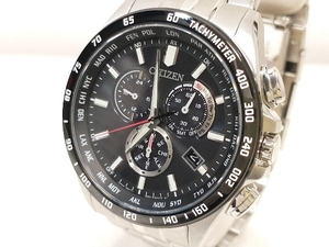 箱付き CITIZEN シチズン アテッサ 電波ソーラー SS ステンレス ブラック文字盤 シルバー CB5874-90E 店舗受取可