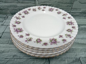 ROYAL ALBERT/ロイヤルアルバート/Bone China/Sweet Violets/6枚セット/ディッシュプレート/大皿/約26.5cm/金縁