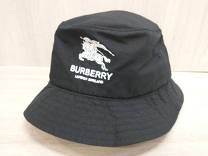 通年 SUPREME シュプリーム BURBERRY CrusherHat バゲットハット バーバリークラッシャーハット 帽子 フロントロゴ刺繍 22ss ブラック