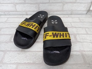 OFF-WHITE オフホワイト サンダル つっかけ フラットシューズ ブラック ロゴ メンズ サイズ 44 状態考慮