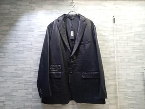 JOSEPH ABBOUD ジョセフアブード LWJKNA0102 テーラードジャケット ラムレザー ネイビー系 サイズ3L 新品タグ付き