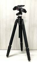 【ケース付】Velbon ベルボン Neo Carmague 840 ネオ・カルマーニュ Manfrotto 405 マンフロット 三脚 ギア付きプロ雲台【※部品欠品有り】_画像1