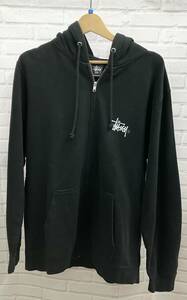 STUSSY / ステューシー / 00s ロゴプリントジップアップスウェットパーカー / Lサイズ / パーカー / ブラック / ホワイト