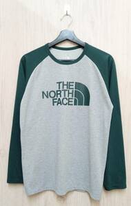 THE NORTH FACE/ザノースフェイス/長袖Tシャツ/NT82285/Baseball Big Logo Tee/グレー×グリーン/Mサイズ