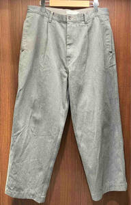 Graphpaper GM201-40096B Colorfast Denim Belted Pants サイズ2 ワイドパンツ タックパンツ デニム グレー