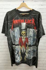 BROCKUM / ブロッカム/ METALLICA / PUSHEAD / スパイダーウェブ/ メタリカ / パスヘッド / 総柄 / Tシャツ / Lサイズ / グレー / レッド