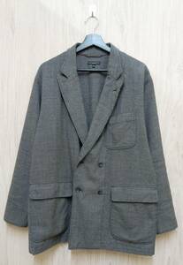 ENGINEERED GARMENTS/エンジニアードガーメンツ/テーラードジャケット/ダブルロイタージャケット/グレンチェック/ウール100％/グレー系/M