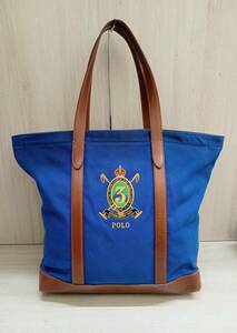 POLO RALPH LAUREN/ポロ ラルフローレン/トートバッグ/Embroidered Canvas Tote Bag/ブルー