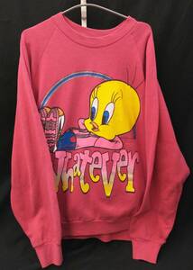 [90s] LOONY TUNES TWEETY SWEAT ルーニー テューンズ トゥイーティー スウェット プルオーバー XXXL 赤 レッド USA 古着 店舗受取可