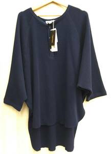 [ tag equipped ]L*Appartementa Pal tomonAMERICANA America -na deformation cut and sewn waffle cotton 100% navy blue navy lady's free size 