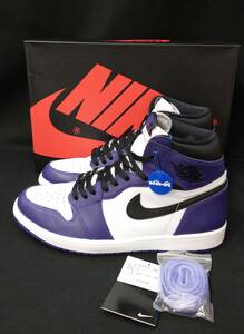 [箱・黒タグ付] NIKE AIR JORDAN 1 RETRO HIGH OG AJ1 COURT PURPLE ジョーダン コート パープル 28cm 黒 紫 555088-500 店舗受取可