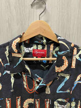 Supreme Alphabet Silk Shirt シュプリーム アルファベットシルク 半袖シャツ RN101837 Lサイズ ブラック 柄物 メンズ インナー_画像3