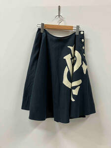 RALPH LAUREN Ralph Lauren big Logo linen flair skirt skirt size 9 navy 