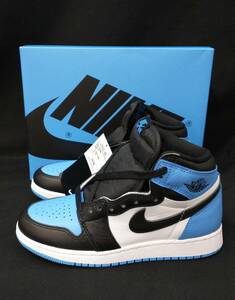 [黒タグ付・未使用] NIKE GS AIR JORDAN 1 RETRO HIGH OG AJ1 UNC TOE ガールズ ジョーダン つま黒 23cm 水色 FD1437-400 店舗受取可