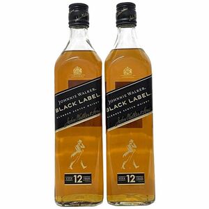 ジョニーウォーカー ブラックラベル 12年 2本 ec-20062 Johnnie Walker 12年 黒 キャップ