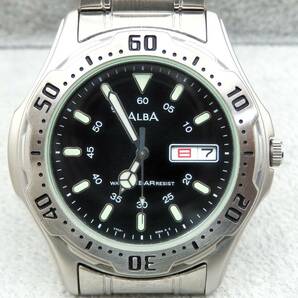 SEIKO ALBA 100M防水 メンズクォーツ 約97.45ｇ 稼働現状品 売り切りの画像1