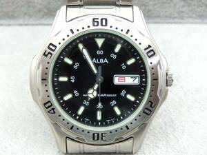 SEIKO ALBA 100M防水 メンズクォーツ 約97.45ｇ 稼働現状品 売り切り