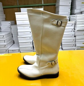 58r B Продукт Boots Boots White 29 см/белые длинные ботинки Rider Boots Old Car Cafe Racer Outlet