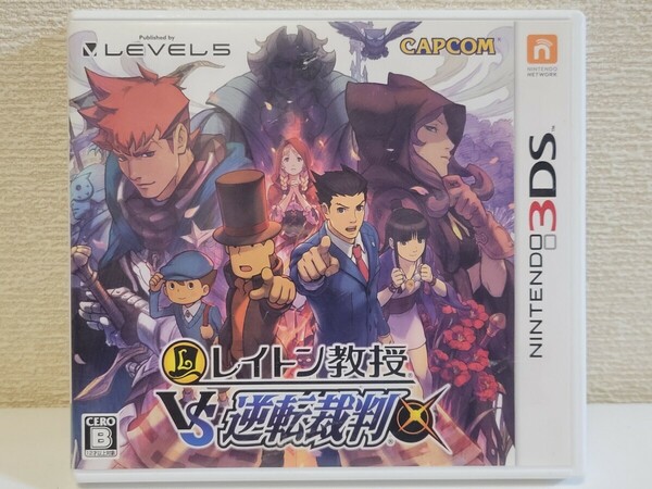 中古☆3DS レイトン教授 VS 逆転裁判 送料無料 2DSでも 箱 操作説明シート 付き レイトン教授 謎解き 推理 ナゾトキ 法廷